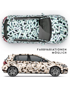 "3D Car-Wrapping: Design Auto-Folie Buchstaben, blasenfrei – 100x15