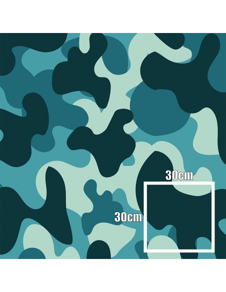 "Design Auto-Folie: Türkis Camouflage 3D Car-Wrapping - blasenfrei,