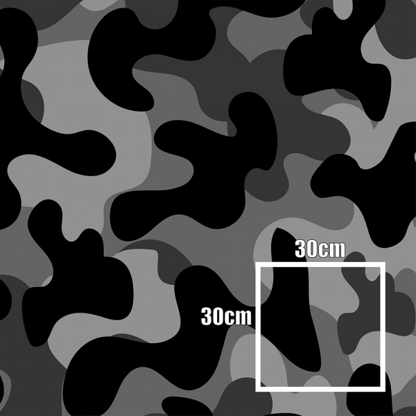 Design Auto-Folie: Schwarz/Grau Camouflage, 3D Car-Wrapping, blasenfr
