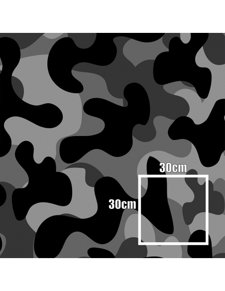 Design Auto-Folie: Schwarz/Grau Camouflage, 3D Car-Wrapping, blasenfr
