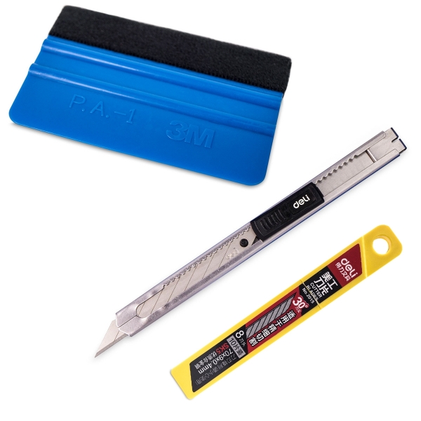 "Folierer Set - Anfänger: 3M Rakel | Folienmesser | Ersatzklingen -