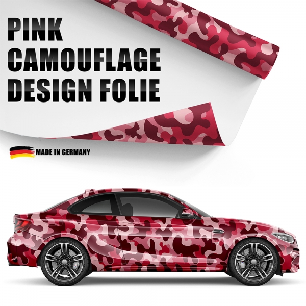 "Pink Camouflage 3D Auto-Folie - Blasenfrei 1500x150cm | Hochwertige