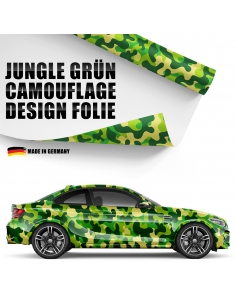 Design Auto-Folie Jungle Grün Camouflage 3D Car-Wrapping blasenfrei 1500x150cm
