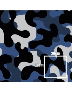 Blau Camouflage 3D Auto-Folie: Design, blasenfrei | 1500x150cm