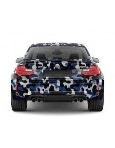 Blau Camouflage 3D Auto-Folie: Design, blasenfrei | 1500x150cm