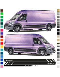 copy of Side stripe set/décor suitable for Fiat Ducato - Racing in desired color with desired text