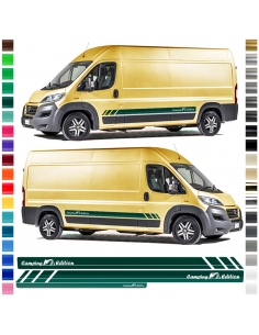 copy of Side stripe set/décor suitable for Fiat Ducato Racing - Motif: Camping Edition in desired color