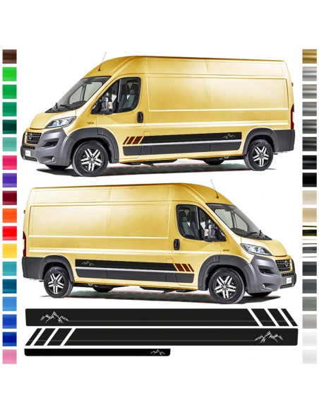 "Mountain Edition" with line Side stripe set/décor suitable for Citroën Jumper in desired color