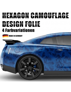 Hexagon Camouflage 3D Car-Wrapping - Blasenfrei | Design Auto-Folie |