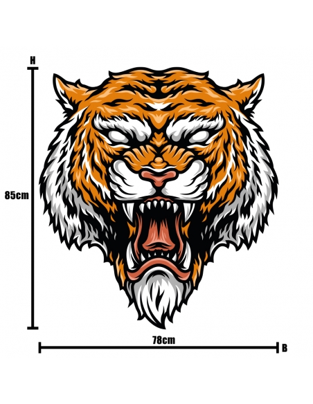 ⭐Universal Auto-Aufkleber, Folie, Design-Folierung 85x78cm - Motiv: Tiger Kopf⭐