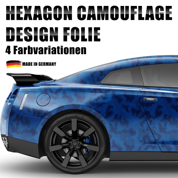 ⭐Design Auto-Folie Hexagon Camouflage 3D Car-Wrapping blasenfrei Fahrzeug- Folierung