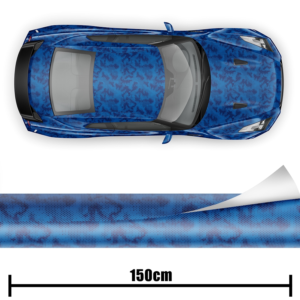 Autofolie 3D Carbon Folie blau metallic