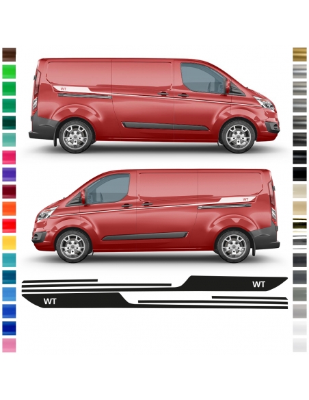 Ford Transit Custom Seiten-Streifen Set - Individuelles Design in Wun