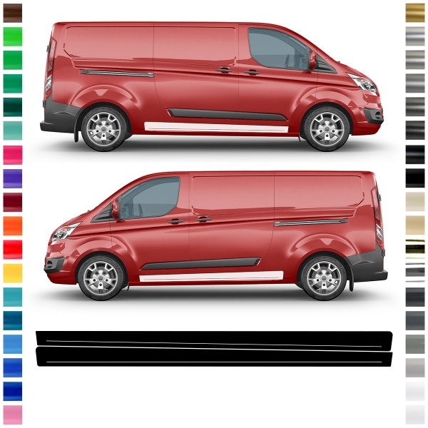 copy of "Viper Stripe" Sticker - Side Stripe Set/Décor suitable for Ford Transit Custom in desired color