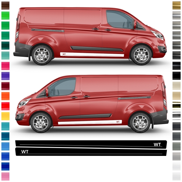 "Individuelles Seiten-Streifen Set für Ford Transit Custom - Wunschf