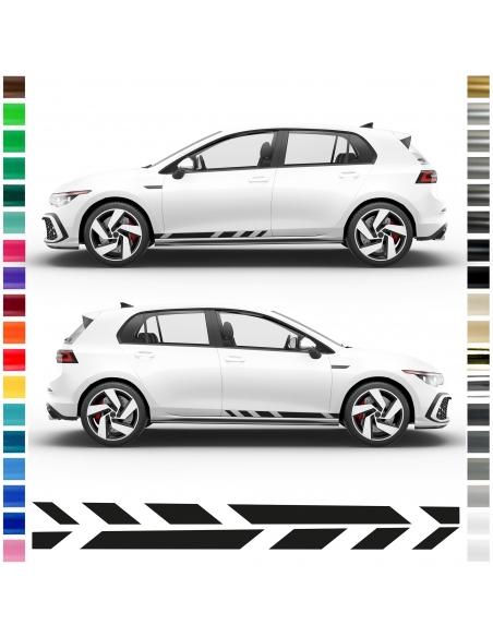 copy of Sticker - side stripe set/décor suitable for VW Golf 7 GTI Long with desired text in desired color