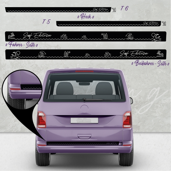 Surf Edition Aufkleber - Seiten-StreifenSet für VW T5 & T6 | Wunschf