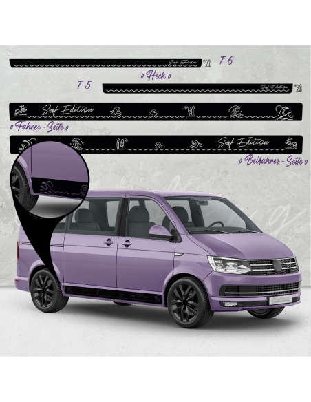 copy of Sticker - Side StripeSet/Décor suitable for Volkswagen / VW T5 & T6 Skyline Stadt Frankfurt Standard in desired color