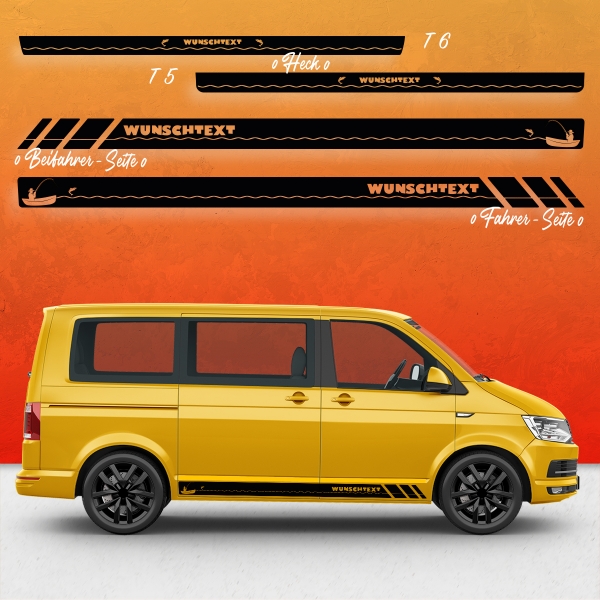 "VW T5 & T6 Seiten-Streifen Set - Perfekt für Professional Fishing R