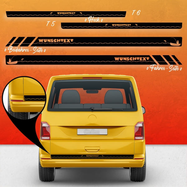 "VW T5 & T6 Seiten-Streifen Set - Perfekt für Professional Fishing R