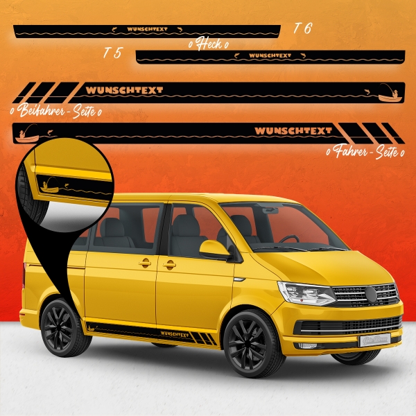 "VW T5 & T6 Seiten-Streifen Set - Perfekt für Professional Fishing R