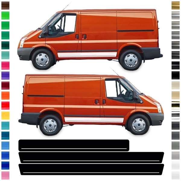 Seiten-Streifen Set für Ford Transit 3.Generation 2000-2013 | Wunsch