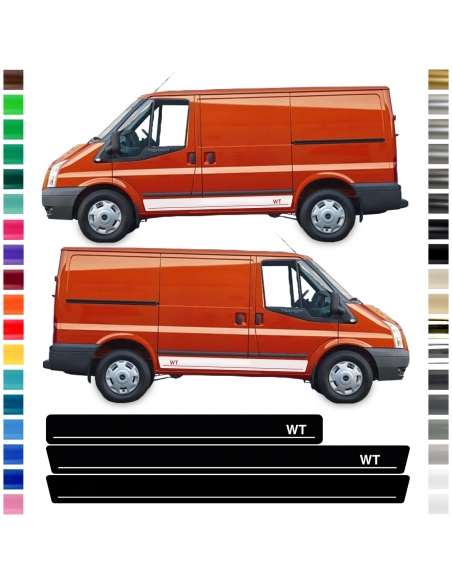 "Seiten-Streifen Set für Ford Transit 3.Generation 2000-2013 - Indiv