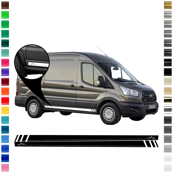 "Mountain Silhouette" Sticker - Side Stripe Set/Décor suitable for Ford Transit 2014 in desired color