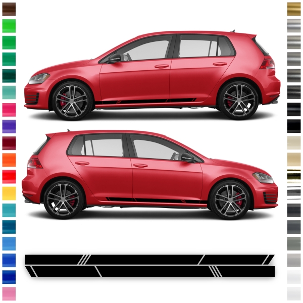Seitenstreifen Set für Volkswagen / VW Golf 7 GTI - Stilvoll und ind