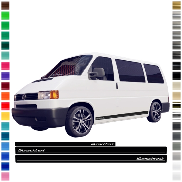"VW T4 Bus Seiten-Streifen Aufkleber-Set - Personalisierter Style fü
