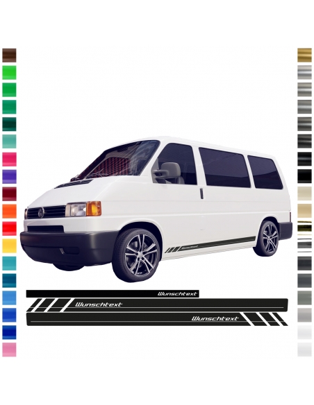 VW T4 Racing Bus Seiten-Streifen Aufkleber-Set: Stilvoll und dynamisc