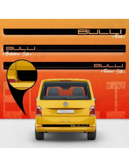 "B-Ware - Seiten-Streifen Set für VW T5 Bulli O Bus in Burgundy: Per
