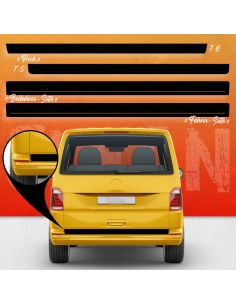 B-Stock "Clean" side strip set suitable for Volkswagen / VW T5 bus short original with dash in black matt