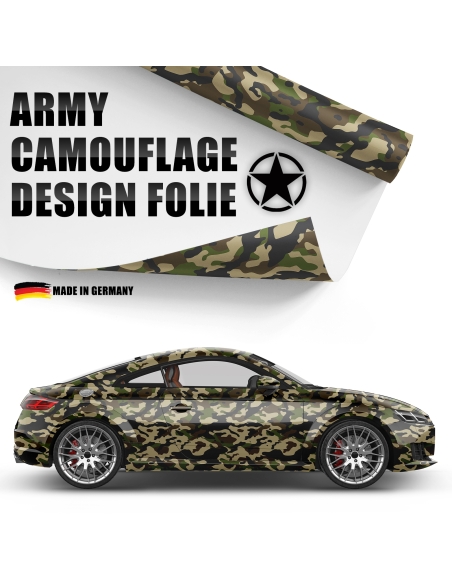 "3D Army Camouflage Auto-Folie - Perfektes Design für dein Fahrzeug"