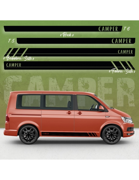 copy of Sticker set/décor suitable for Volkswagen / VW T5 & T6 Camper R Bus in desired color