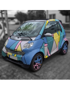 Pop Art Design Auto-Folie: 3D Car-Wrapping, blasenfrei, 100x150cm –