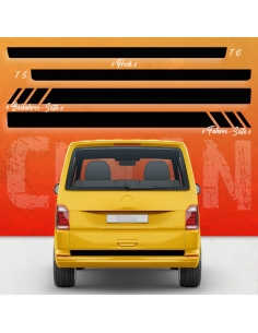 B-Stock "Clean Racing" side stripes set suitable for Volkswagen / VW T5 bus in orange long