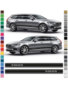 B-Stock "Motive: Volvo" car side stripe sticker set, decor stickers comp. with VOLVO V60, V70 in black gloss