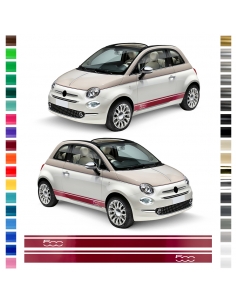 "B-Ware Seiten-Streifen Set für Fiat 500 - Schwarz Matt | Aufkleber-