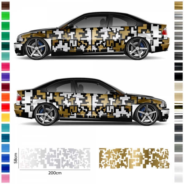 "Customizable Sports Car Decal Set - Express Your Style with Pixel Mo