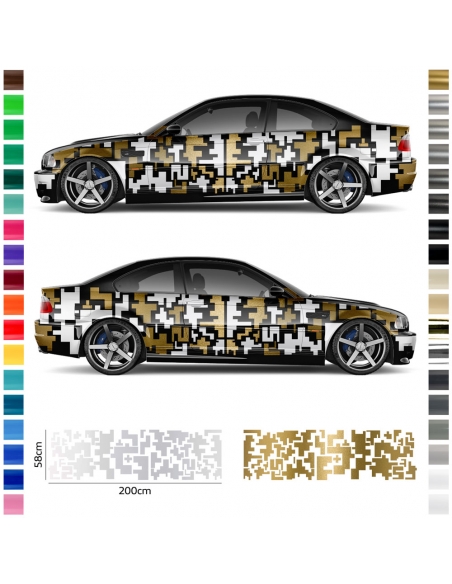 "Customizable Sports Car Decal Set - Express Your Style with Pixel Mo