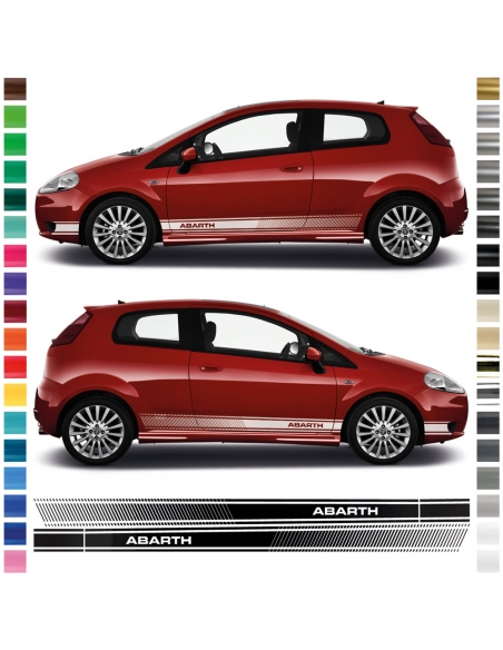 copy of Aufkleber - Seiten-Streifen Set/Dekor passend für Fiat Punto in Wunschfarbe
