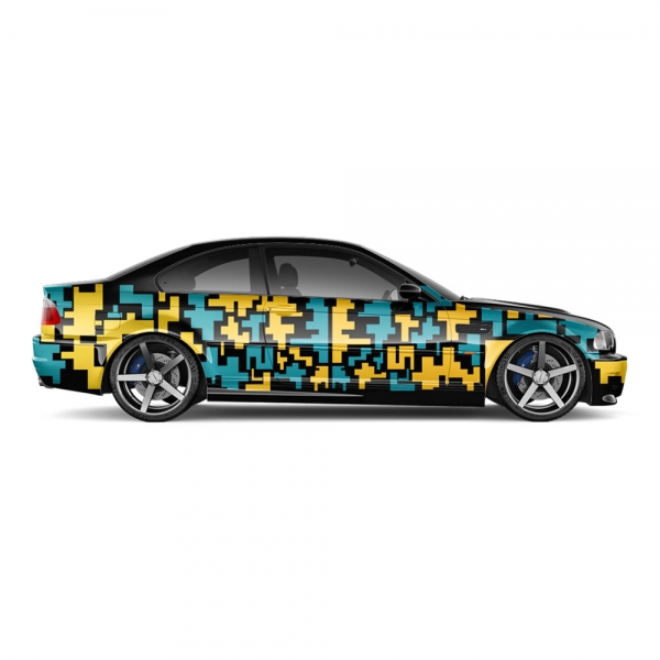 "Customizable Sports Car Decal Set - Express Your Style with Pixel Mo