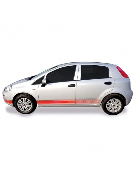 B-Stock "Punto" Sticker - Side Stripes Set/Decor suitable for Fiat Punto in White Gloss "Text: Punto"