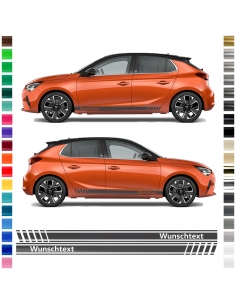 copy of Side stripe set/décor suitable for Opel Corsa in desired color with desired text