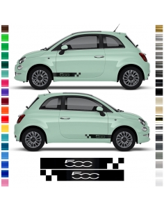 B-Stock "Check Short" Sticker - side stripes set / decor suitable for Fiat 500 in Graphite "Text: 500"