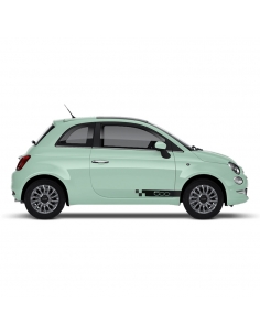 B-Stock "Check Short" Sticker - side stripes set / decor suitable for Fiat 500 in Graphite "Text: 500"